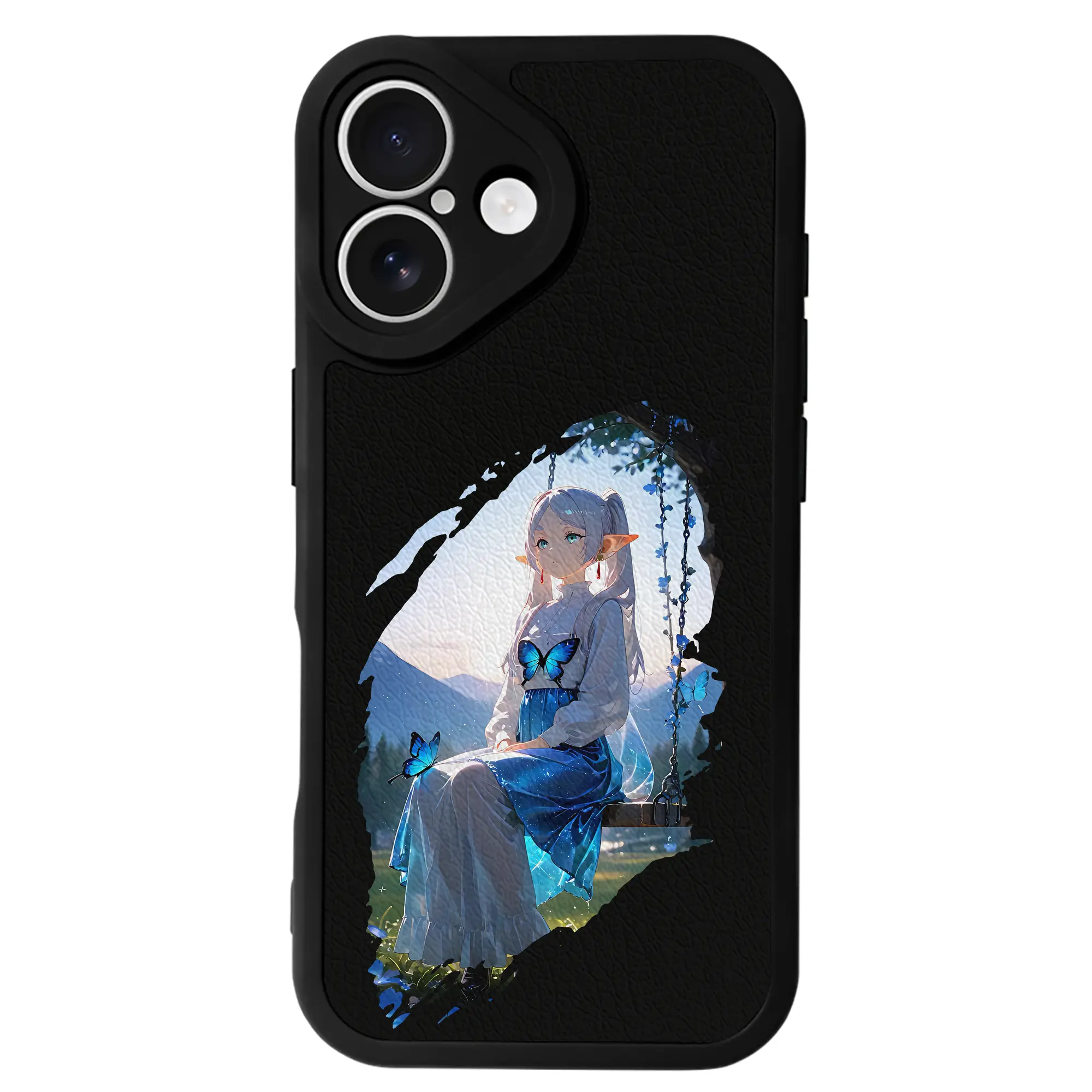 葬送のフリーレン（Frieren） グッズ,フリーレン（Frieren） - IPhone 16シリーズ対応 ・ シリコンスマホケース ・ レザー調 ・ 高精度フィット ・ 耐衝撃 ・ ワイヤレス充電対応 ・ 精密カット